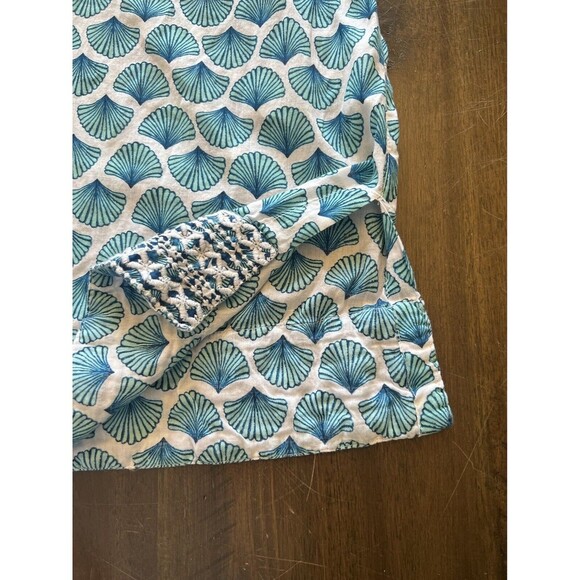 SIGRID OLSEN Beach Cover Up Tunic Top Small Blue Embroidered 3/4 Sleeves Boho - Picture 7 of 10